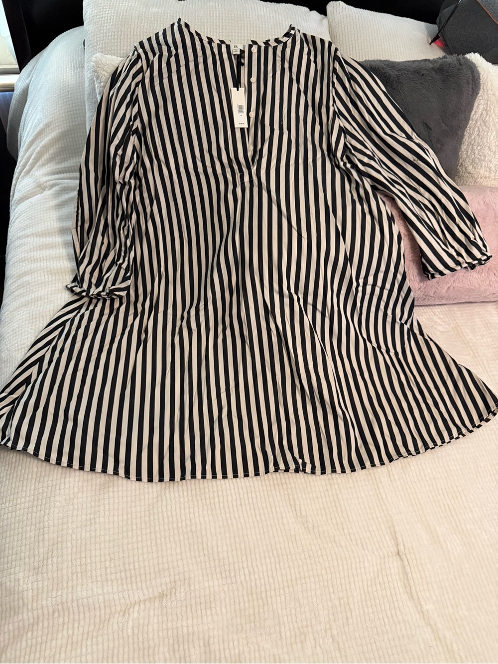 Banana Republic Black & White Vertical Stripe Tunic Top/Dress